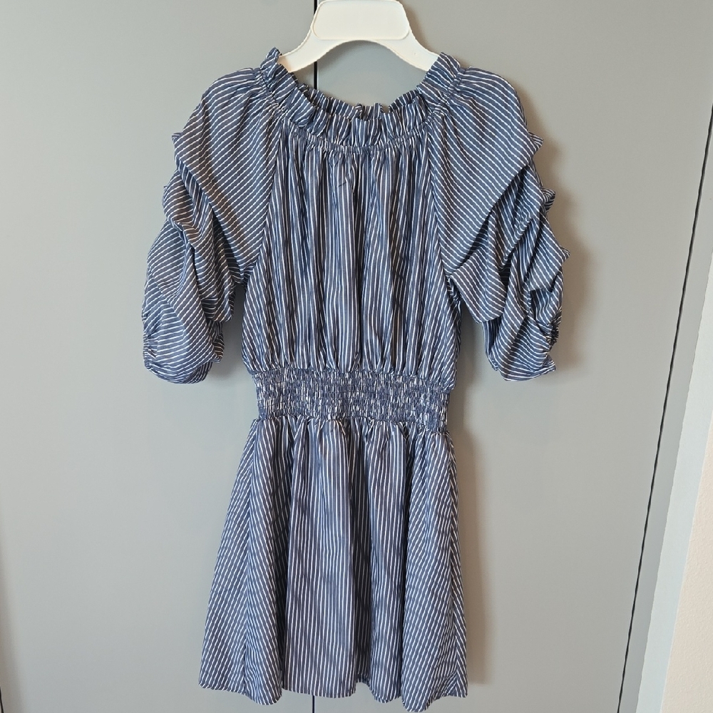 Habitual Blue Striped Casual Kids Dress